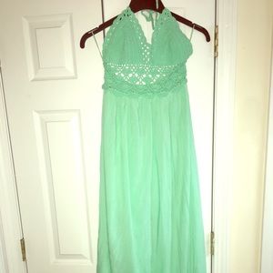 Maxi dress with lace cut outs